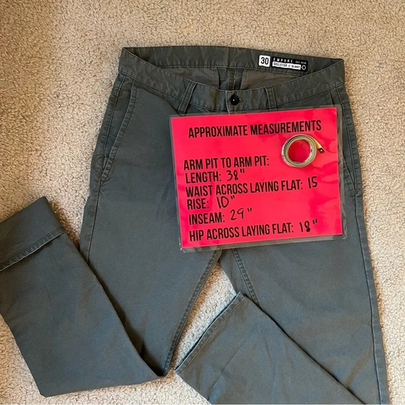 Empyre‎ Mens Mid Rise Skeletor Skinny Relaxed Fit Army Green Wrinkle Free 30/SM - Picture 12 of 16